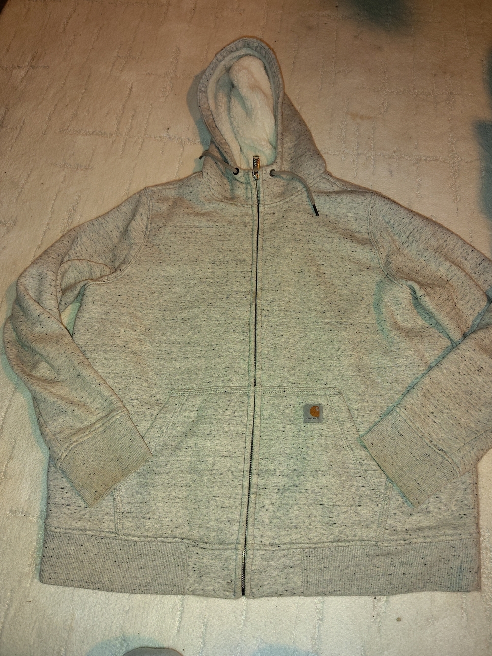 Carhartt Light Heather Gray Women's Zip-Up Hooded Sweater Vest
